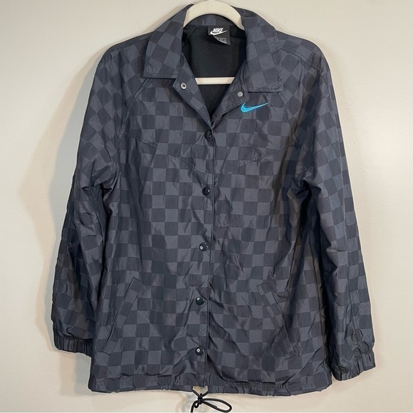 Nike Icon Clash Coaches Black Woven Checkered Jacket Size Womens XS - Picture 1 of 9